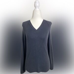 Large JEANNE PIERRE Black Cotton Long Sleeve Ribbed Sweater